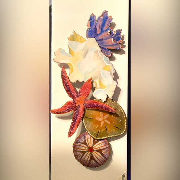 Bovano of Cheshire “Coral and Starfish” copper enamel wall art - Picture 2 of 5